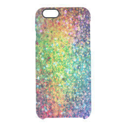 Cool Multicolor Retro Glitter &amp; Sparkles Pattern 2 Clear iPhone 6/6S Case
