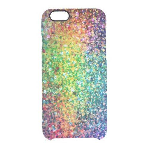 Cool Multicolor Retro Glitter  Sparkles Pattern 2 Clear iPhone 66S Case