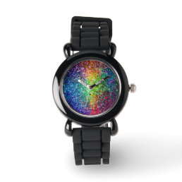 Cool Multicolor Retro Glitter &amp; Sparkles Pattern 2 Watch