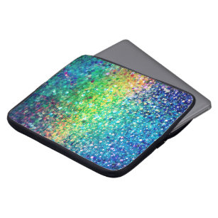 Cool Multicolor Retro Glitter & Sparkles Pattern Laptop Sleeve