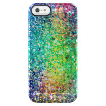 Cool Multicolor Retro Glitter & Sparkles Pattern Clear iPhone SE/5/5s Case