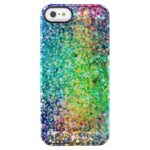 Cool Multicolor Retro Glitter & Sparkles Pattern Clear iPhone SE/5/5s Case