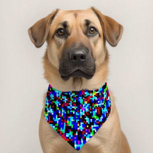 COOL Multicolor Square Lined Pattern Pet Bandana Collar