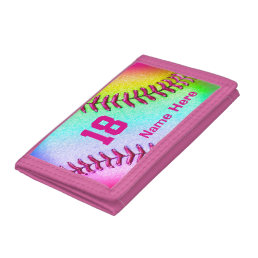 Cool Multicolored Softball Wallets for Her