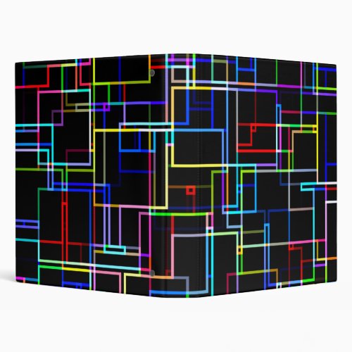COOL Multicolored Striped Pattern 3 Ring Binder