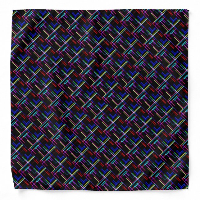 COOL Multicolored Striped Pattern   Bandana (Front)