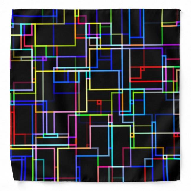 COOL Multicolored Striped Pattern Bandana (Front)