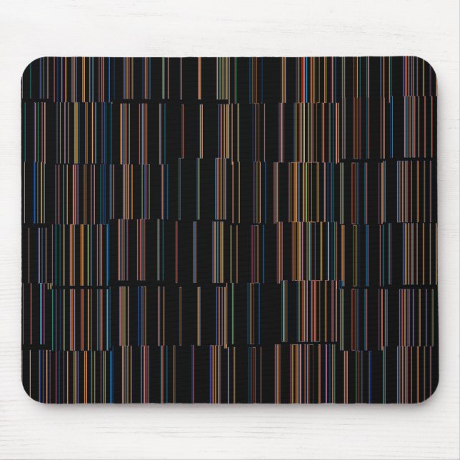 COOL Multicolored Striped Pattern Mouse Pad (Front)