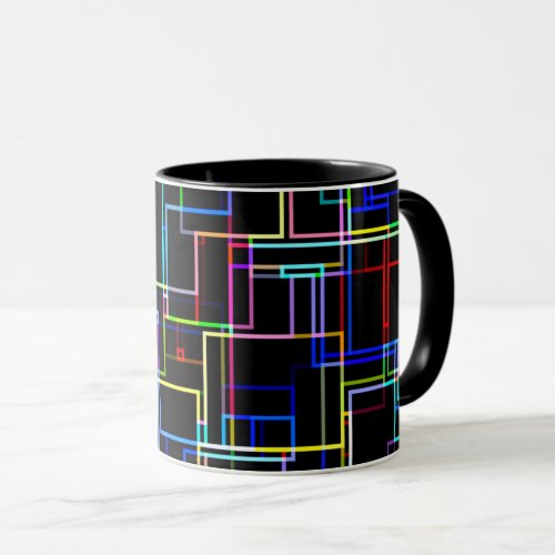COOL Multicolored Striped Pattern Mug