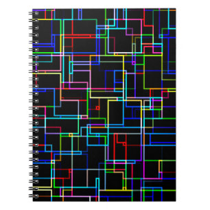 COOL Multicolored Striped Pattern Notebook