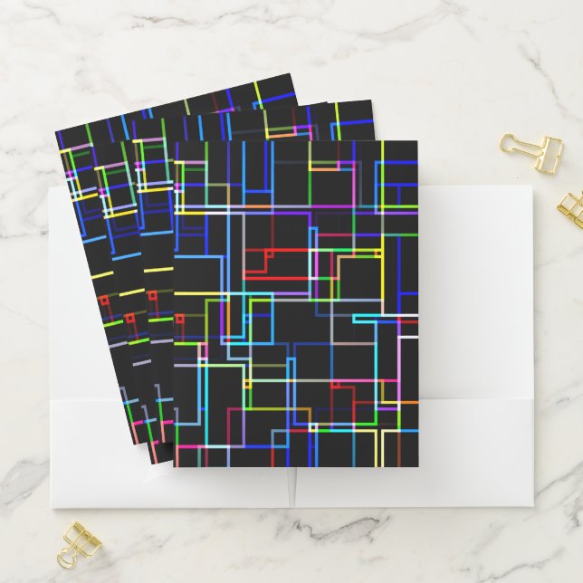 COOL Multicolored Striped Pattern Pocket Folder (In Situ)