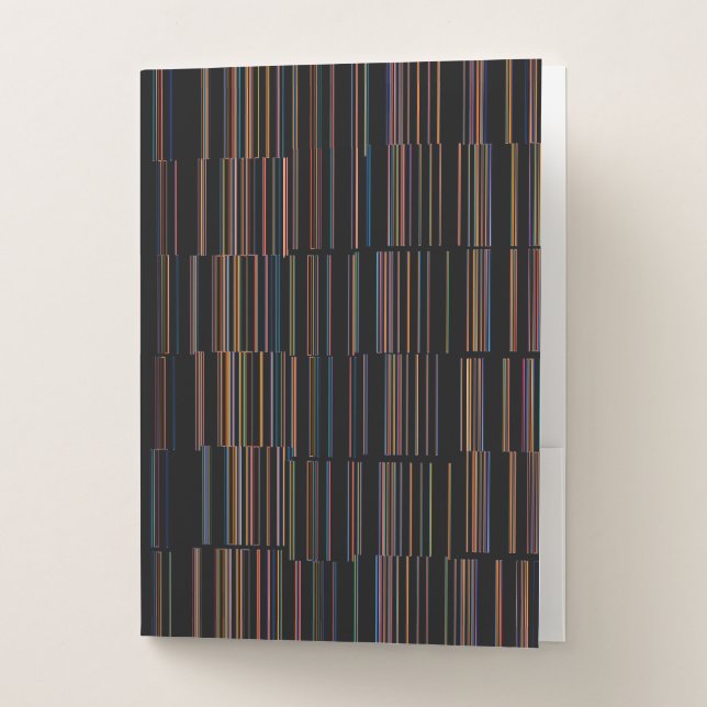COOL Multicolored Striped Pattern Pocket Folder (Front)