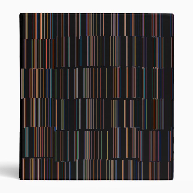 Cool Multicolored Stripes 3 Ring Binder (Front)