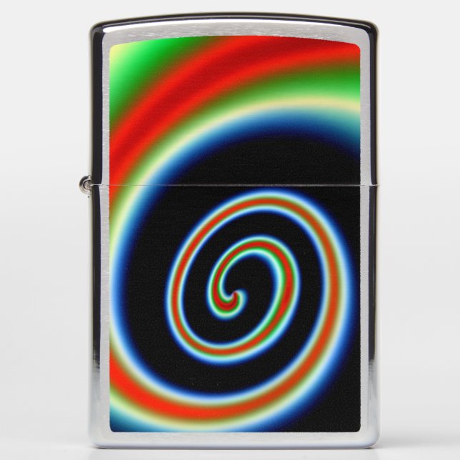 COOL Multicolored Swirl Zippo Lighter (Front)