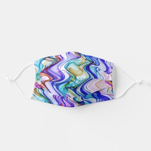 Cool Multicolored Wavy Zig Zag Pattern Adult Cloth Face Mask