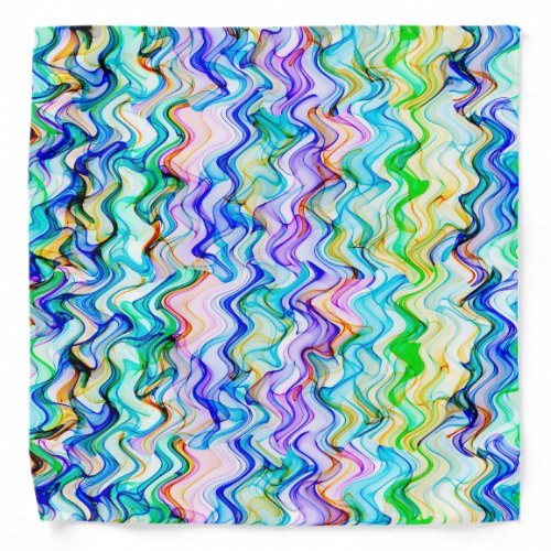 Cool Multicolored Wavy Zig Zag Pattern Bandana