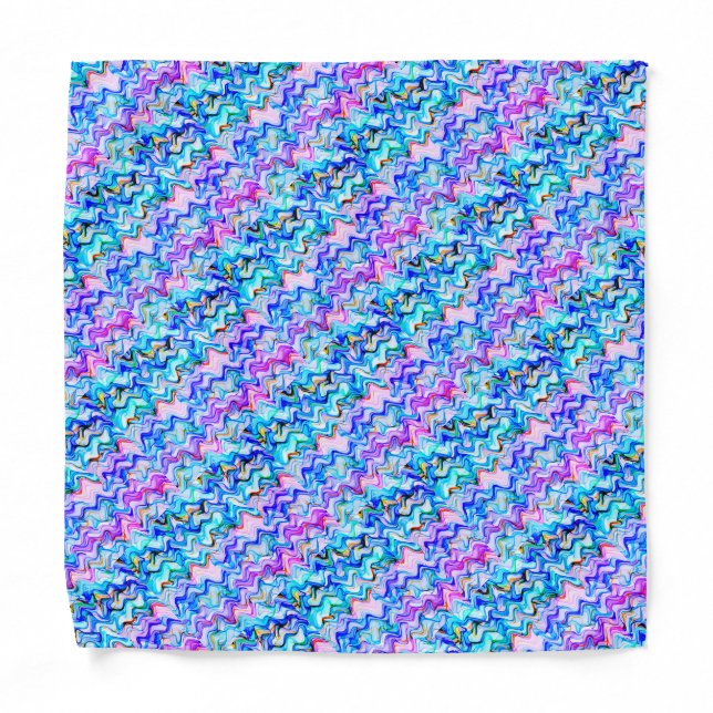 Cool Multicolored Wavy Zig Zag Pattern  Bandana (Front)