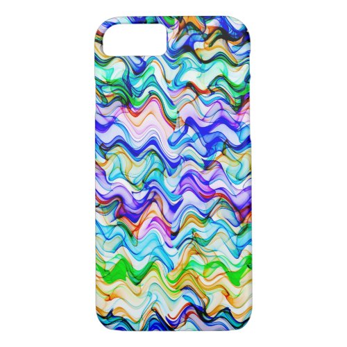 Cool Multicolored Wavy Zig Zag Pattern iPhone 87 Case