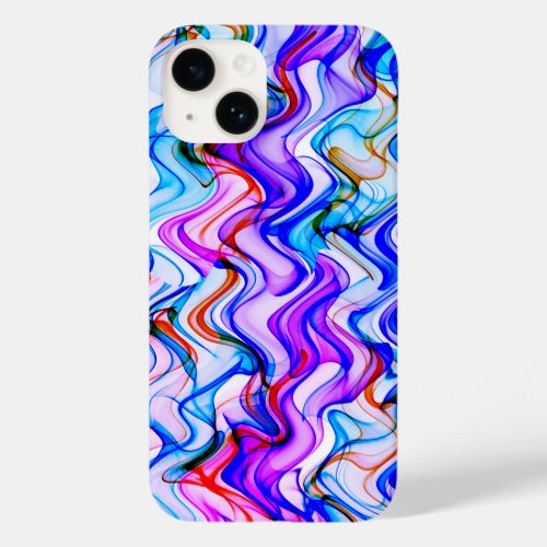 Cool Multicolored Wavy Zig Zag Pattern Case_Mate iPhone 14 Case