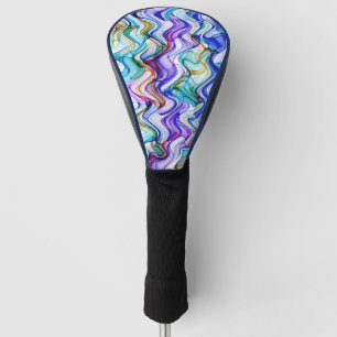 Cool Multicolored Wavy Zig Zag Pattern Golf Head Cover