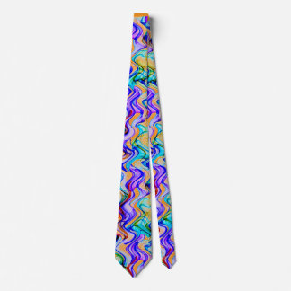 Cool Multicolored Wavy Zig Zag Pattern Neck Tie