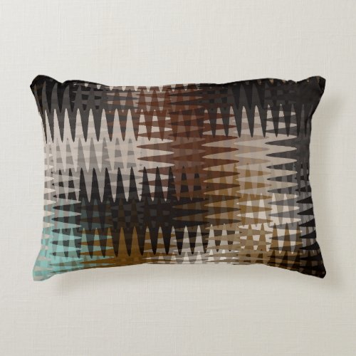 Cool Multicolored Wavy Zigzag Pattern Accent Pillow