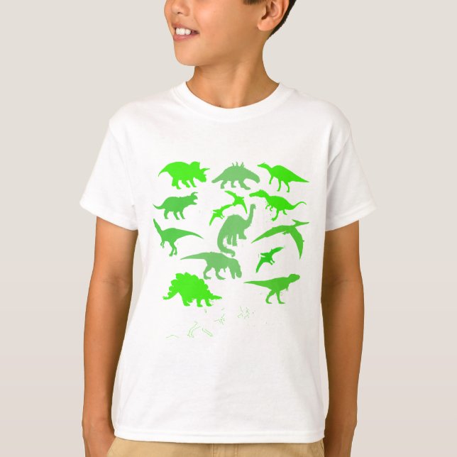 Cool Multiple Dinosaurs Collage Hoodie Sweatshirt T-Shirt (Front)