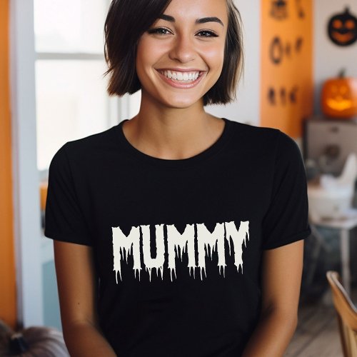 Cool Mummy Drippy Script Funny Moms Halloween T_Shirt