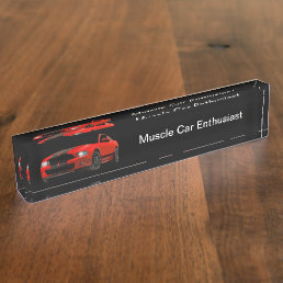 Cool Muscle Car Enthusiast Desk Name Plate
