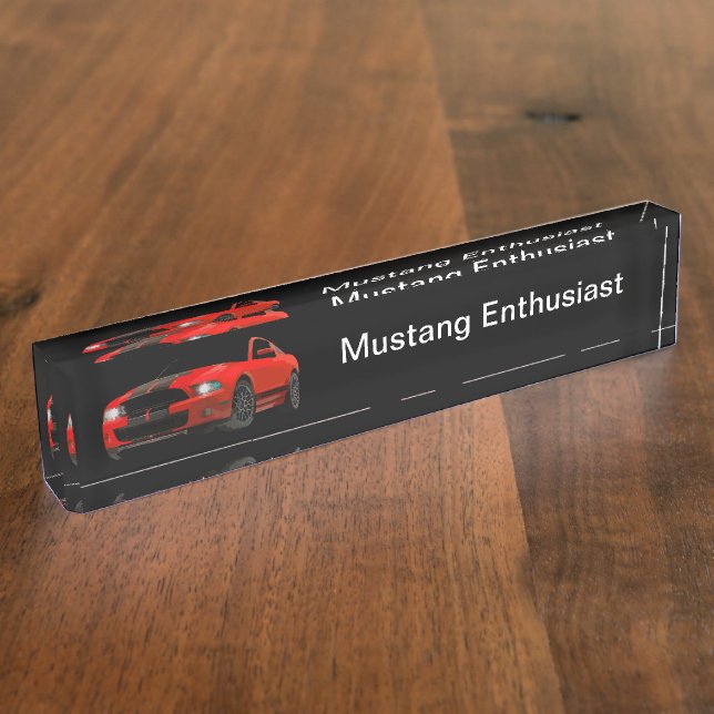 Cool Muscle Car Enthusiast Desk Name Plate (Side)