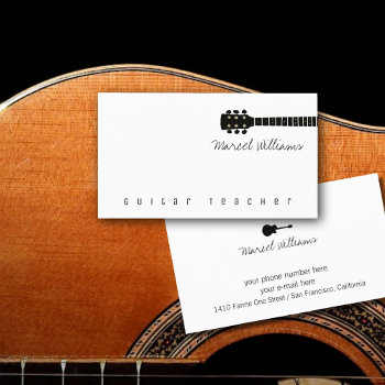 Cool Music Business Card For Guitar Teachers by mixedworld at Zazzle