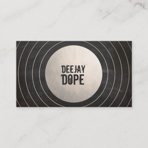 Cool Music Deejay DJ Brushed Gold and Black Business Card