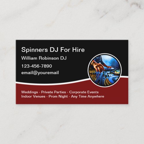 Cool Music DJ For Hire Business Cards Design