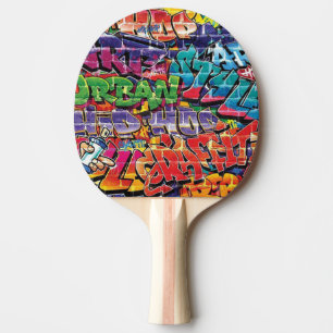 Cool Music Graffiti Ping Pong Paddle
