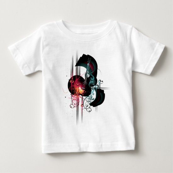 Cool Music Graphic with Guitar Baby T-Shirt