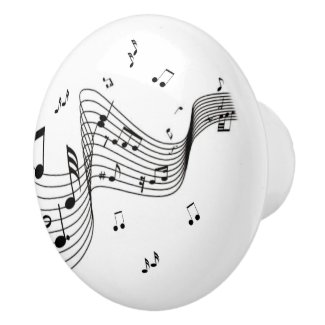 Cool Music Notes Ceramic Knob