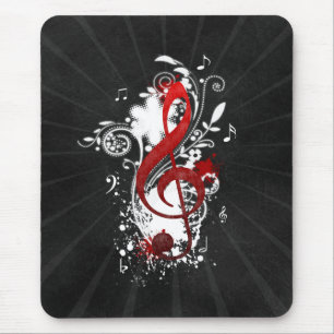 Cool Music notes dotted swirls flowers splatter Mouse Pad