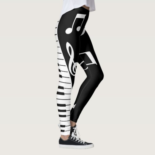 Cool Music Notes  Piano Keys Leggings