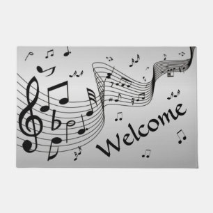 Cool Music Notes Welcome Doormat