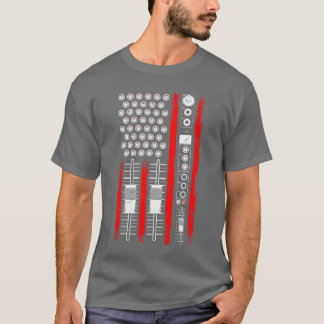 Cool Music Producer American Flag Patriotic DJ ret T-Shirt