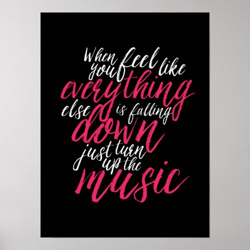 Cool Music Quote Hand Lettering Calligraphy Poster