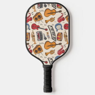 Cool Music Themed Piano Drums Guitar Violin More Pickleball Paddle