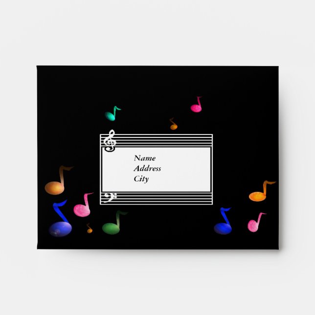 Cool Musical A2 Envelope Note Card size (Front)