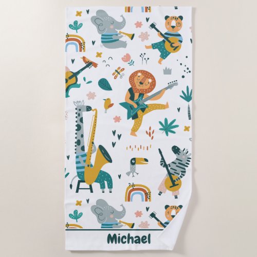 Cool Musical Band Beach Towel