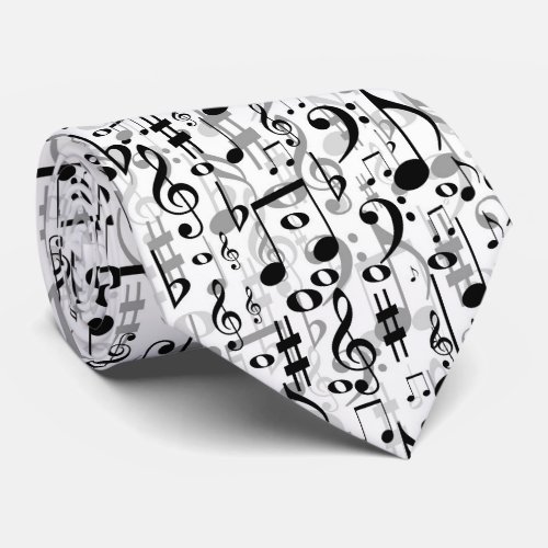 Cool Musical Notes and Symbols Random Pattern Neck Tie