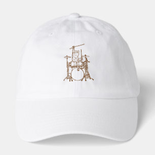 Cool Musician Cat Playing Drums  Hat