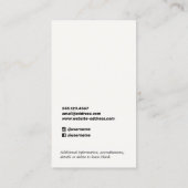Cool Musician Songwriter Add Photo Business Card (Back)