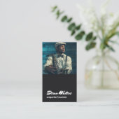 Cool Musician Songwriter Add Photo Business Card (Standing Front)