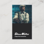 Cool Musician Songwriter Add Photo Business Card (Front)