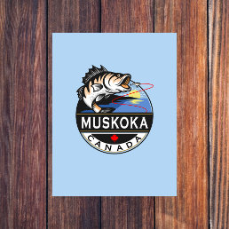 Cool Muskoka Canada Fishing Outdoors Crest Postcard